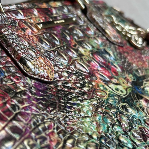 Colorful Croc-Embossed Shoulder Bag - Picture 2 of 7